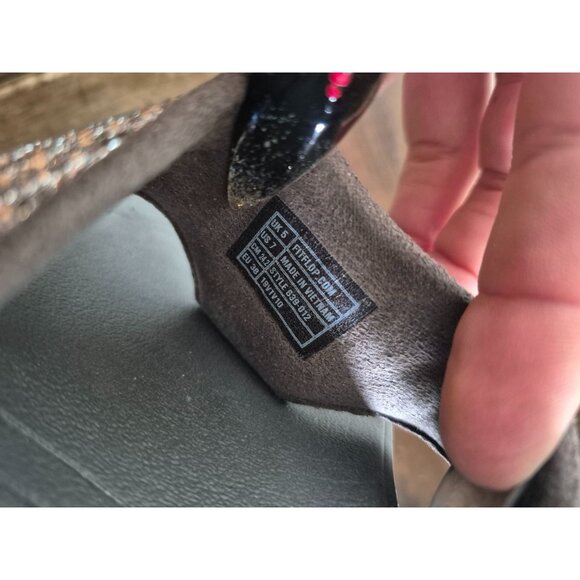 Fitflop Womens US 7 Glittery Brown Orthopedic Sandals - Picture 2 of 4